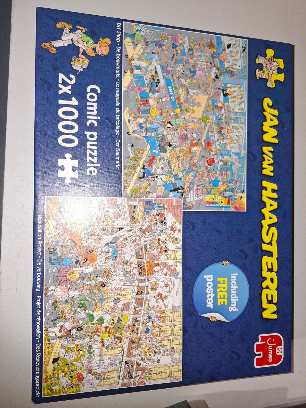 Jan van Haasteren Comic Puzzel 2x1000 stukjes, Ophalen of Verzenden, 500 t/m 1500 stukjes, Gebruikt, Legpuzzel