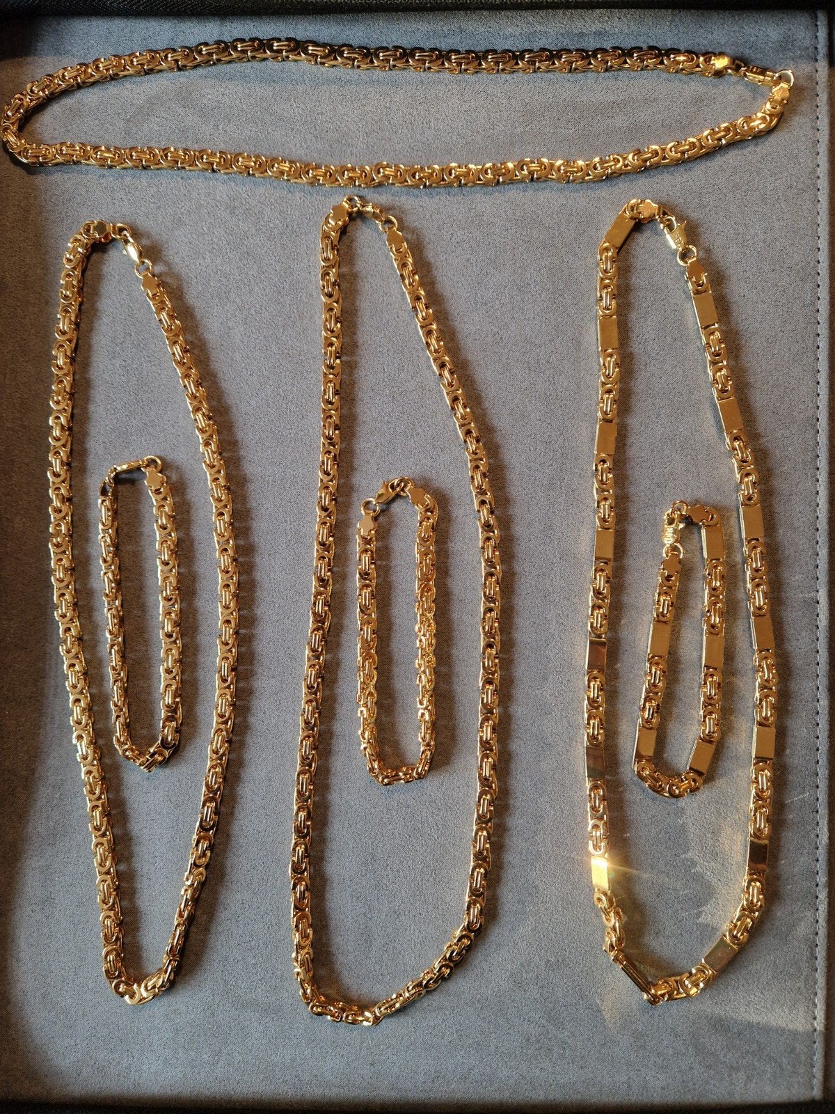Ketting en Armband (goldplated) 3x Nieuw, Ophalen, Nieuw, Goud, Overige materialen