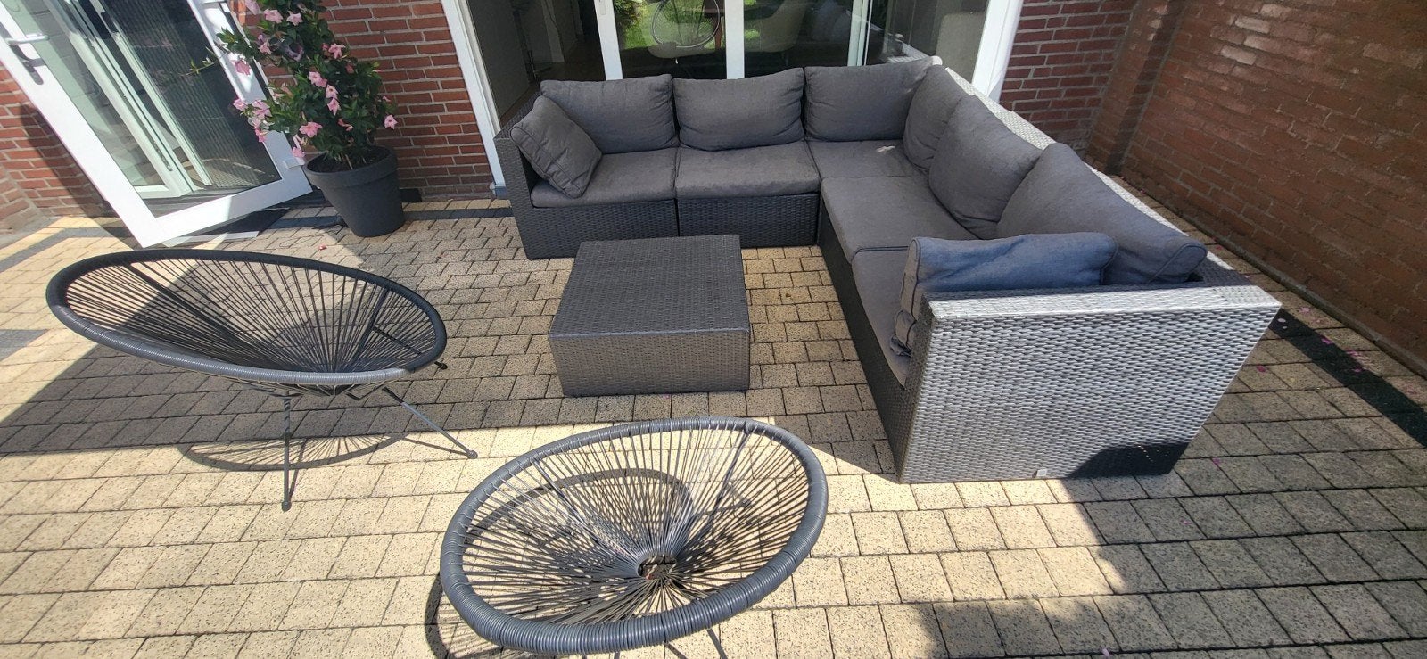 Loungeset 240x240 inclusief 2 stoelen., Tuin en Terras, Ophalen, 5 zitplaatsen, Kunststof, Loungeset