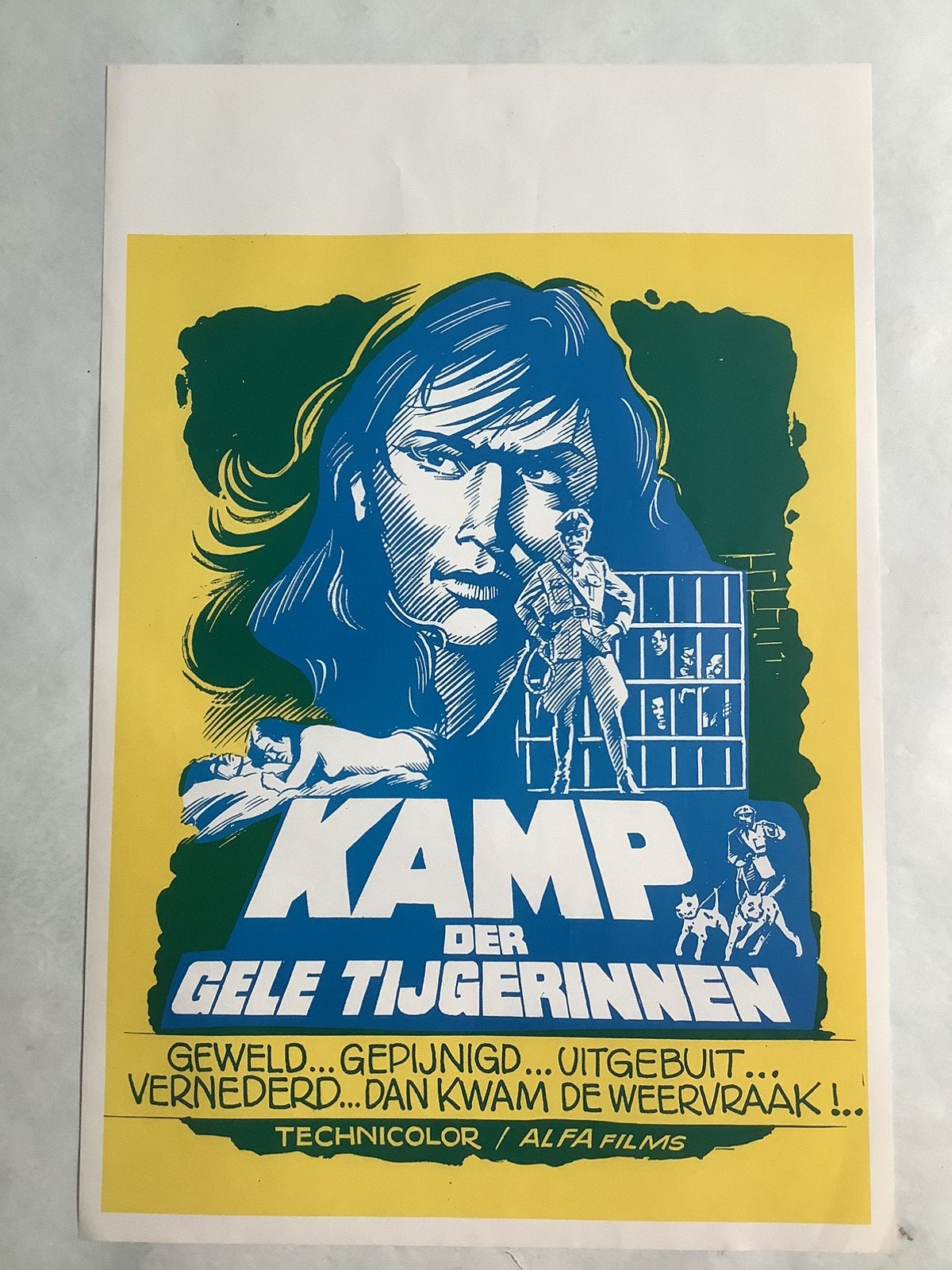 KAMP GELE TIJGERINNEN   Filmposter    36-54 cm, Ophalen of Verzenden, Gebruikt, Deurposter of groter, Film en Tv