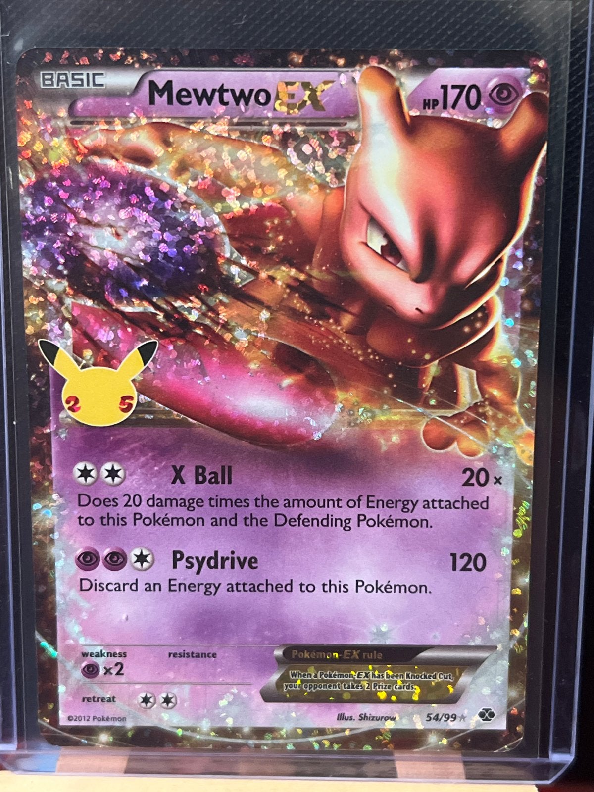 Mewtwo EX Pokémon kaart 54/99 - Zeldzaam Foil, Ophalen of Verzenden, Zo goed als nieuw, Losse kaart, Foil