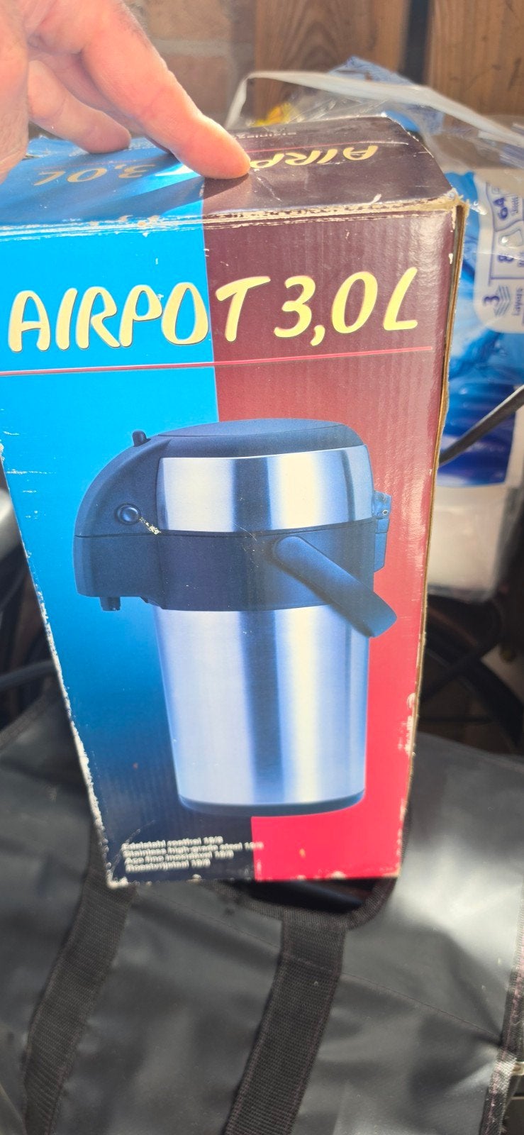 Airpot 3.0L RVS Thermoskan - Zo goed als nieuw, 2 liter of meer, Ophalen of Verzenden, Zo goed als nieuw, Rvs