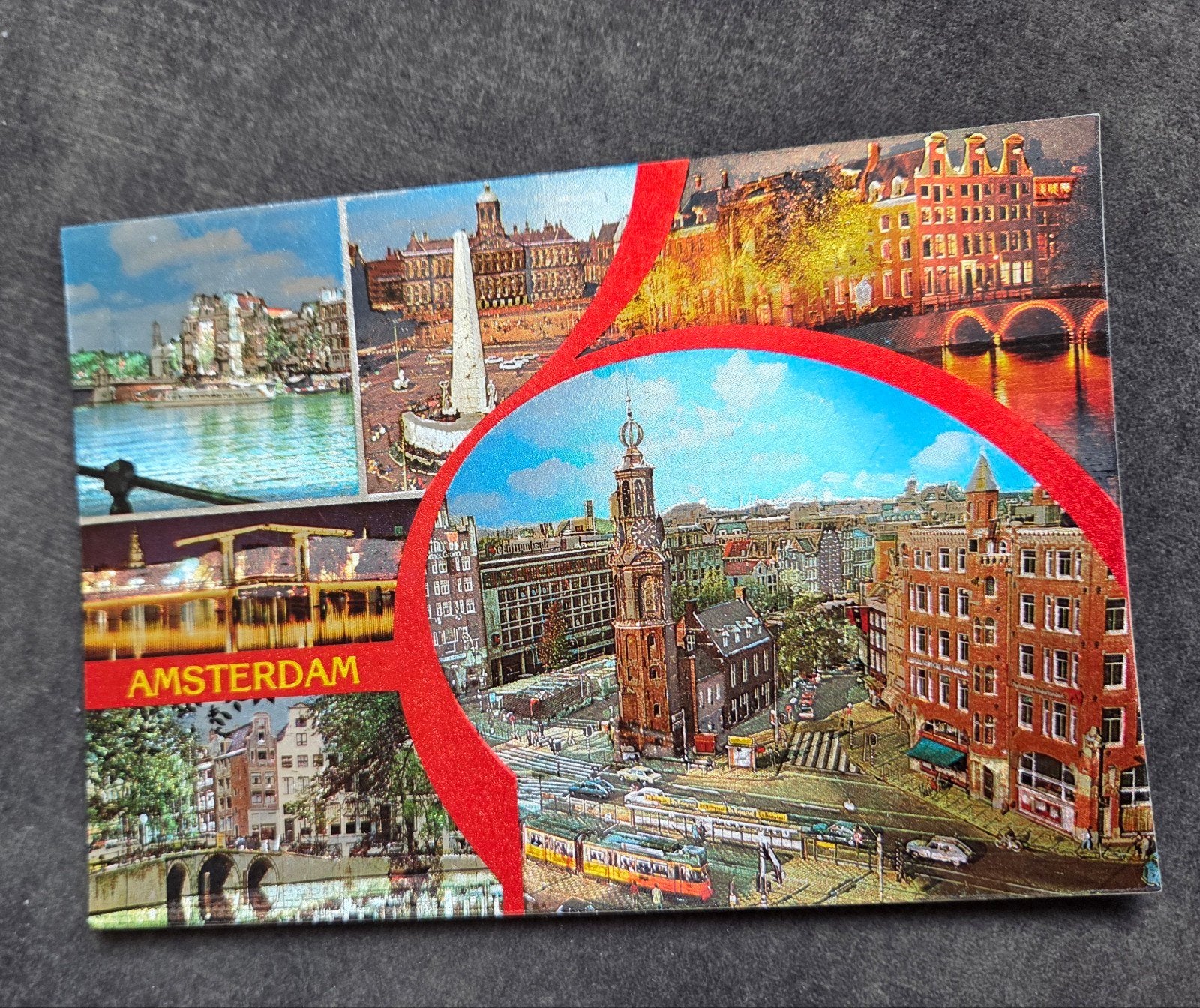 Vintage Ansichtkaart Amsterdam - Diverse Stadsgezichten, Verzenden, 1960 tot 1980, Ongelopen, Noord-Holland