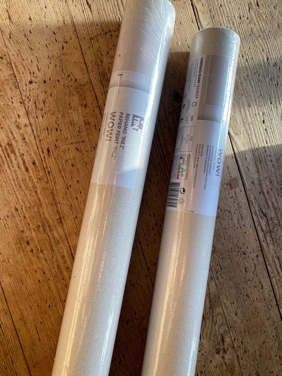 2 rollen TINT vliesbehang type INEZ - naturel kleur, Ophalen of Verzenden