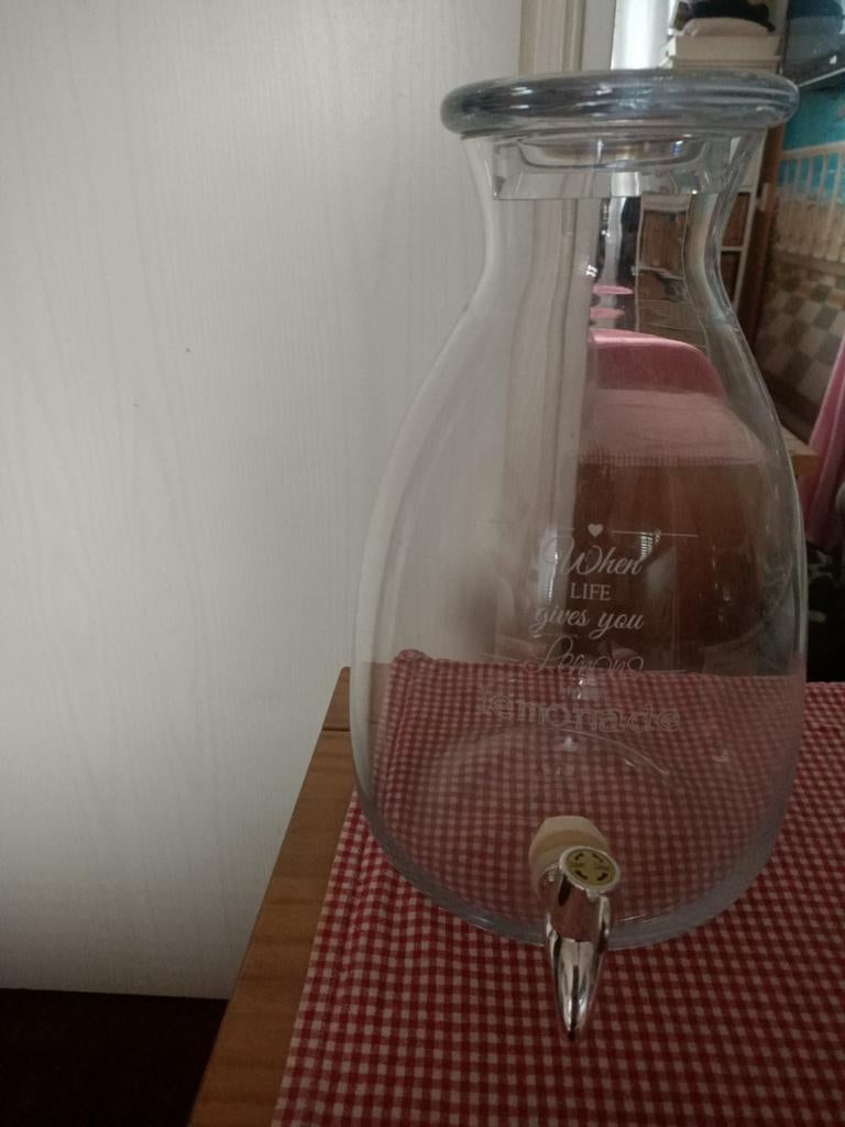 Riviera Maison Limonade Dispenser - Zo goed als nieuw, Ophalen of Verzenden, Zo goed als nieuw, Riviera Maison, Glas