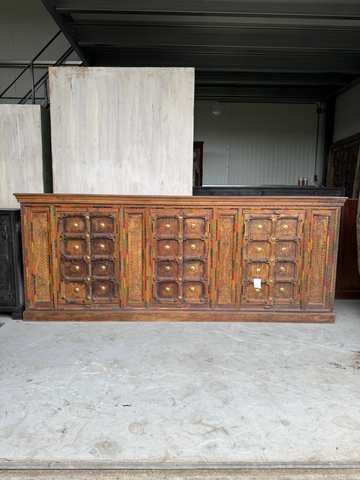 Prachtig handgemaakt dressoir Ibiza stijl 260cm, Met deur(en), Ibiza, Boho, Eclectisch, Antiek, Klassiek, Nieuw, Ophalen of Verzenden