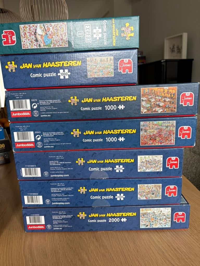 Jan van Haasteren 7 stuks 500/1000/2000 stukjes, Ophalen of Verzenden, 500 t/m 1500 stukjes, Zo goed als nieuw