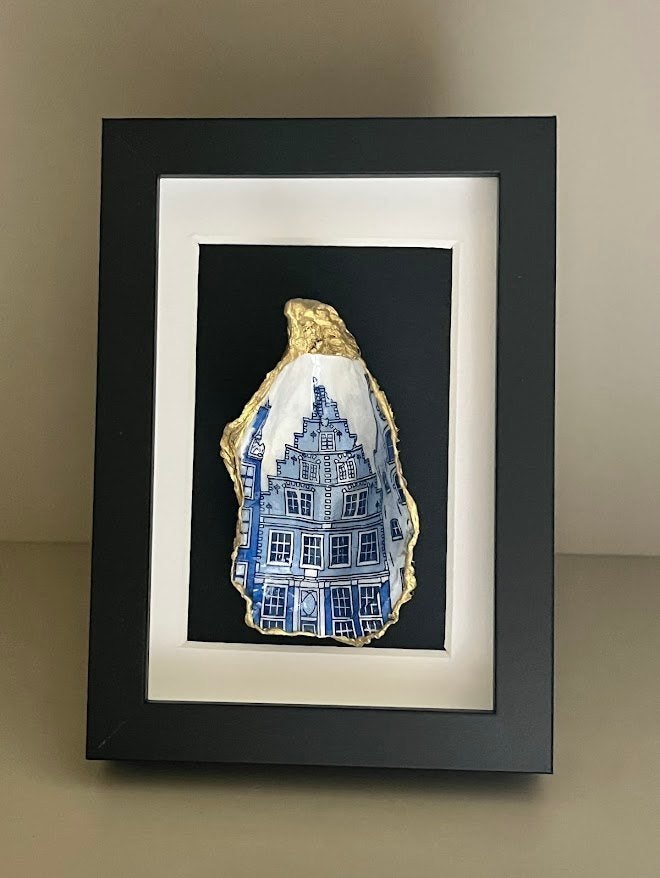 Oesterschelpen in lijst, Sliedrecht, Handgemaakt, Nieuw, Ophalen of Verzenden