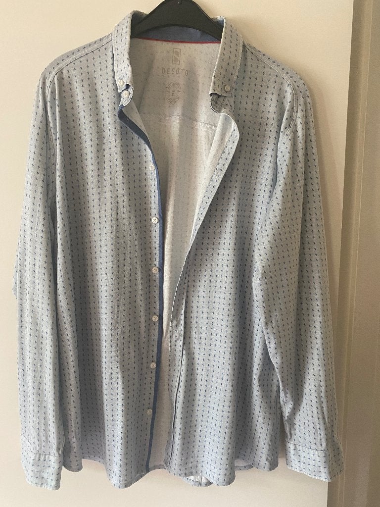 overhemd Desoto XL blauw, Ophalen of Verzenden, Zo goed als nieuw, Blauw, Halswijdte 43/44 (XL)