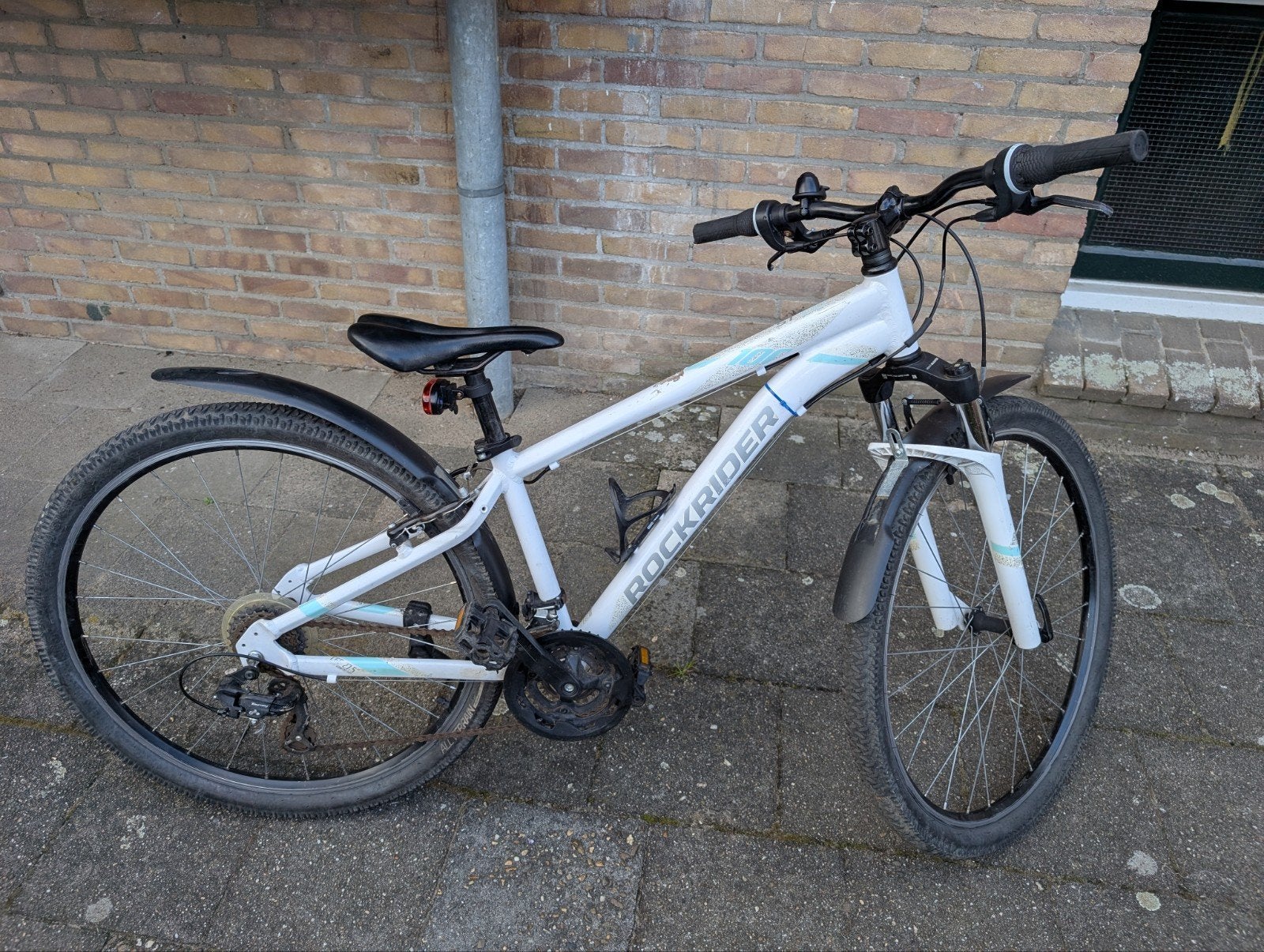 Rockrider ST100 Mountainbike 27,5 inch - Wit, Gebruikt, Velgrem, Geen vering, Ophalen