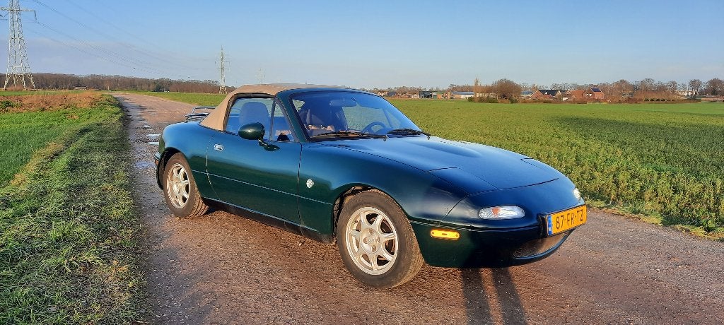 Mazda MX-5 1.6 U9 1992 Groen, Auto's, Beige, 4 cilinders, Cabriolet, Handgeschakeld