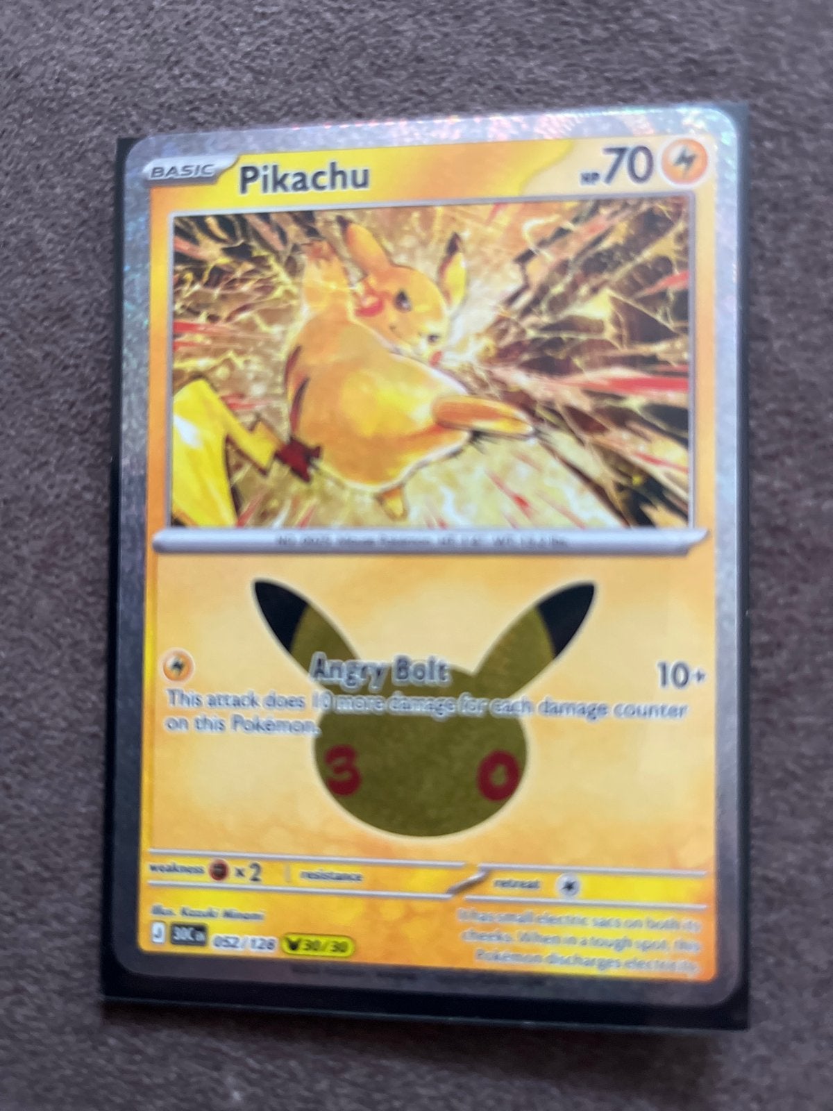 Pikachu Pokémon Kaart - Angry Bolt 052/128, Ophalen of Verzenden, Nieuw, Sleeves of Kaarthoesjes, Foil