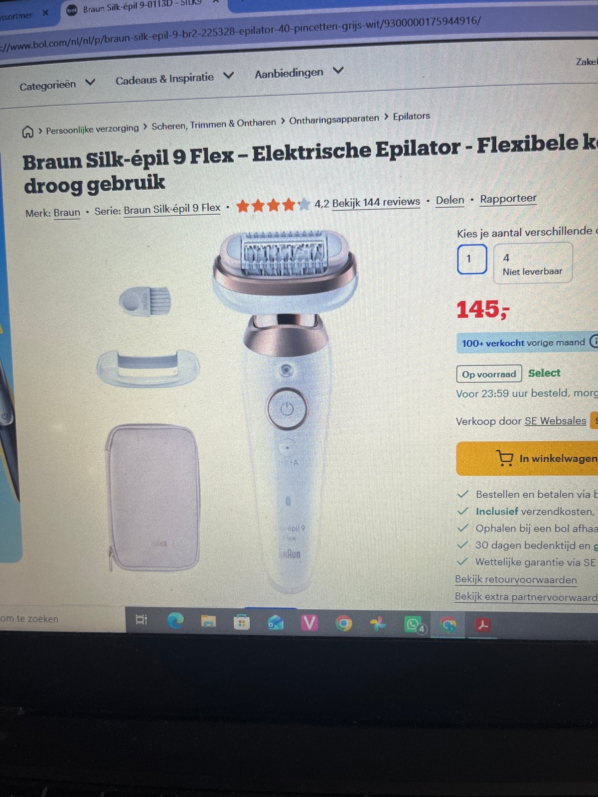 Braun Silk-épil 9 Flex - Elektrische Epilator., Ophalen, Nieuw, Scheren en Epileren
