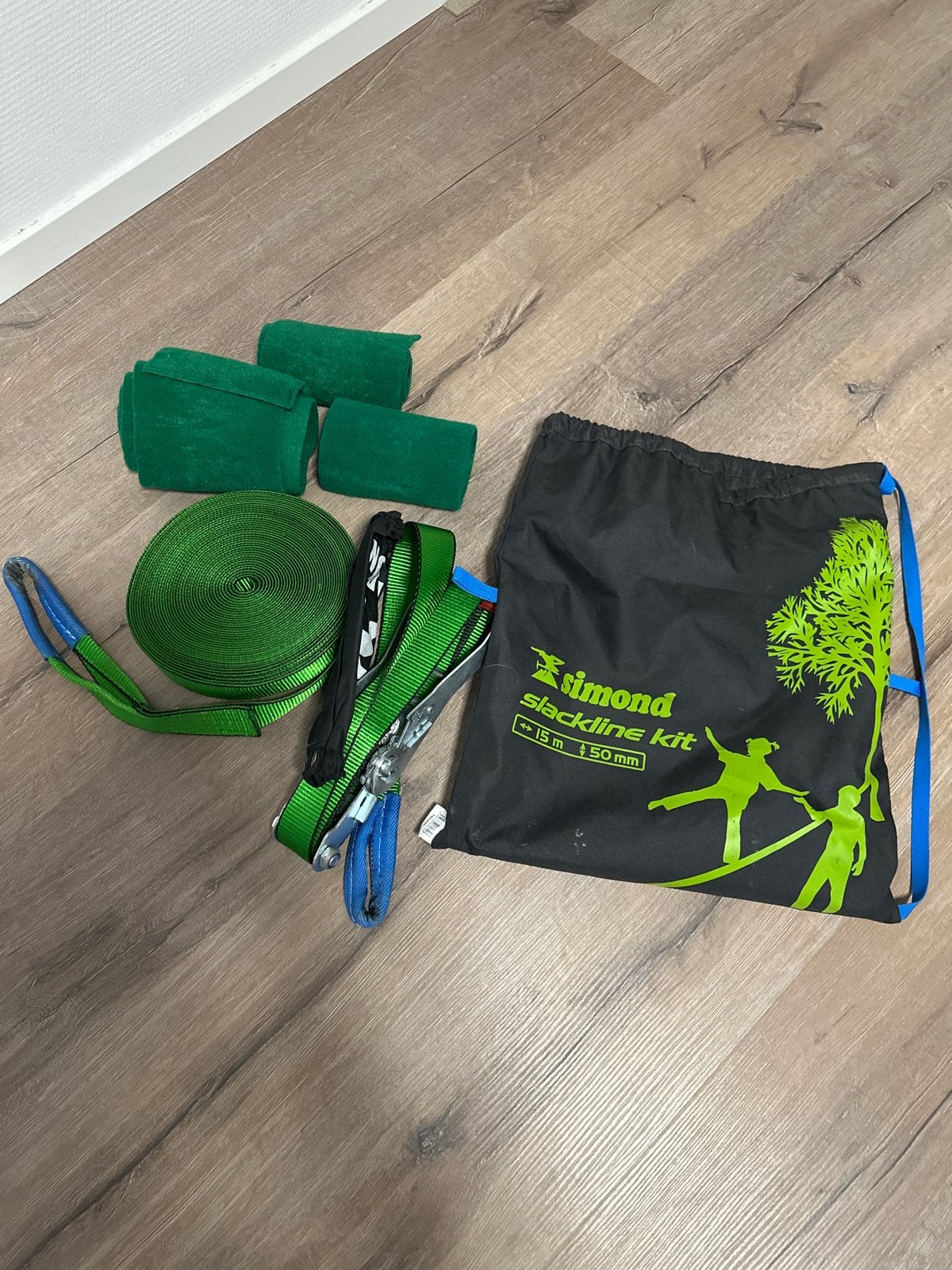 Simond Slackline Kit - 15m x 50mm, Sport en Fitness, Overige Sport en Fitness, Zo goed als nieuw, Ophalen