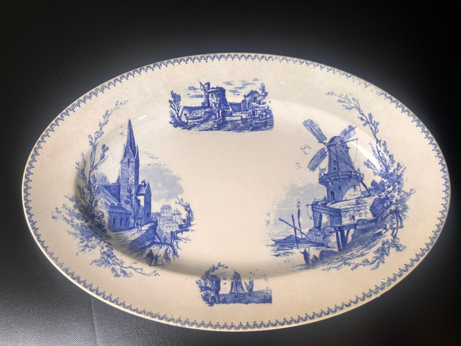 Antieke Sarreguemines Calvados Serveerschaal, Antiek en Kunst, Ophalen of Verzenden