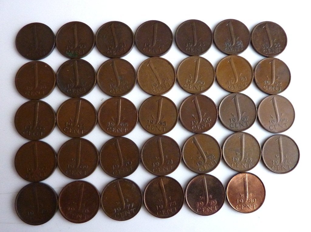 complete set van 1 Cent, Ophalen of Verzenden, Koningin Juliana, Setje