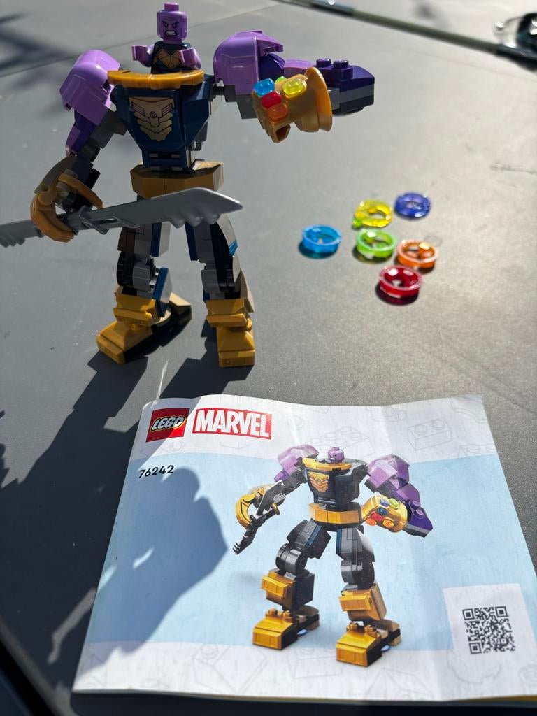Lego Marvel 76242 Mech Armor Thanos met Infinity Gauntlet, Marvel, Lego, Ophalen of Verzenden, Zo goed als nieuw