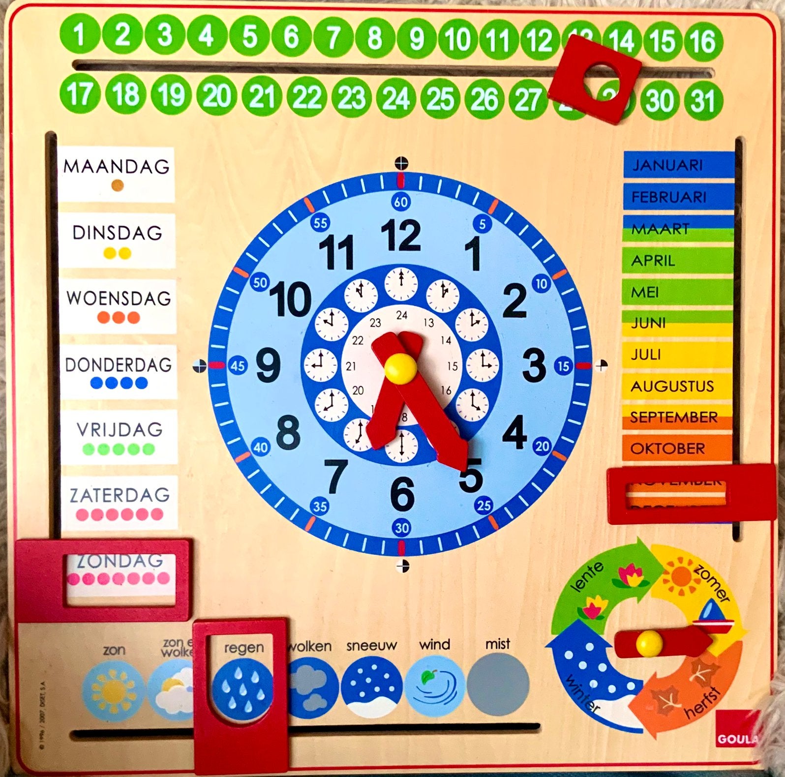 Educatief houten bord, Kinderen en Baby's, Speelgoed | Educatief en Creatief, Ophalen, Zo goed als nieuw
