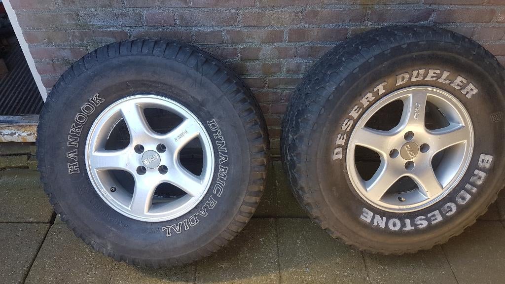 2x banden met velgen, Ophalen, Gebruikt