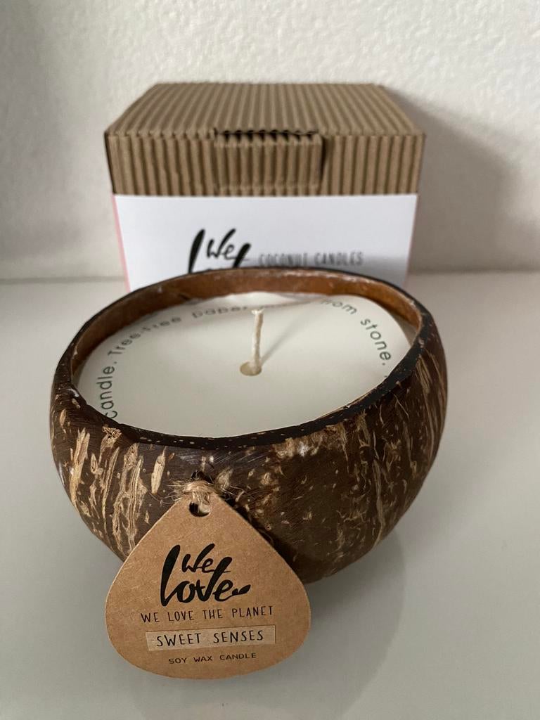 We love the planet coconut kaars, Ophalen of Verzenden, Nieuw, Overige materialen, Minder dan 25 cm