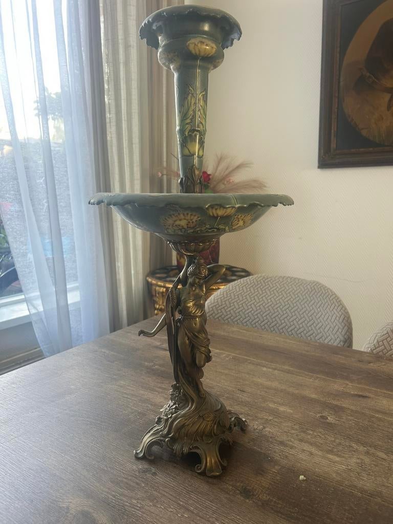 Antieke Franse lelie decoratie / Art Nouveau stijl, Ophalen of Verzenden, Zo goed als nieuw