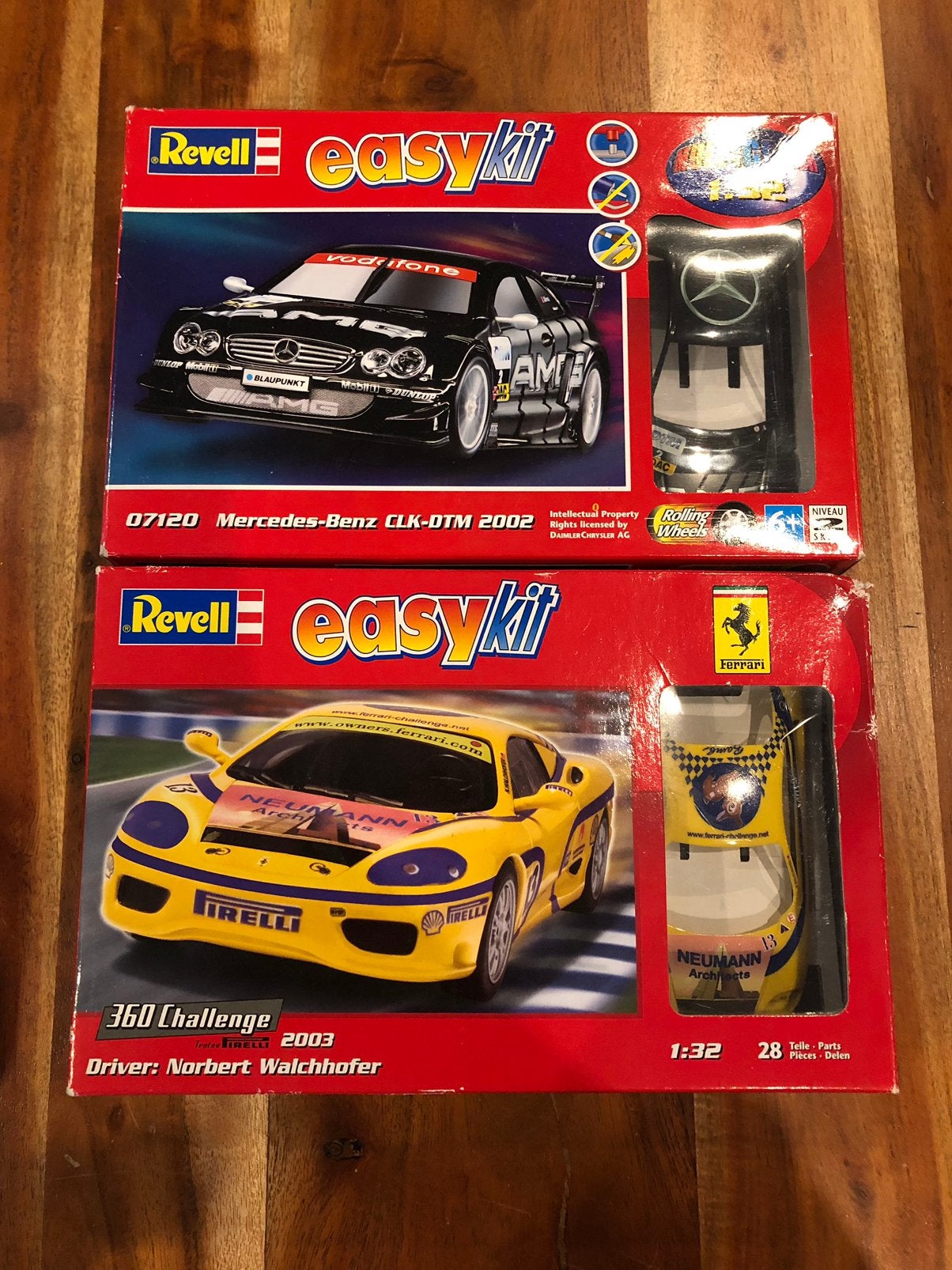 Revell easy kit bouwdozen Mercedes en Ferrari, Auto, Nieuw, Ophalen of Verzenden, 1:32 tot 1:50