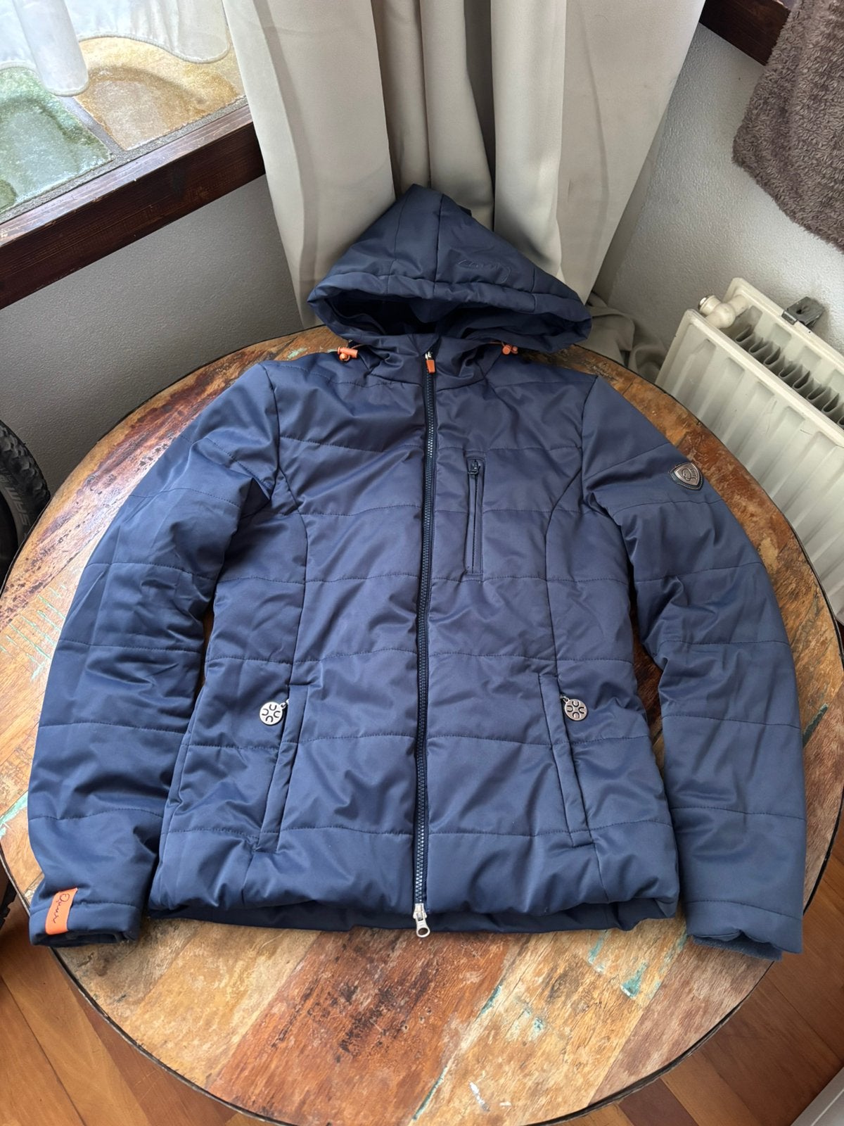 Donkerblauwe jas van Quur maat M, Blauw, Ritssluiting, Ophalen of Verzenden, Zo goed als nieuw