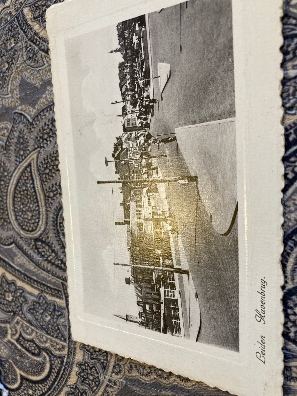 Oude Ansichtkaart Leiden Havenbrug - Zwart-wit, Ophalen of Verzenden, Voor 1920, Ongelopen, Zuid-Holland