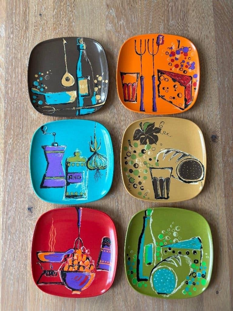 Ornamin bordjes, Kunststof, Overige merken, Vintage, Ophalen of Verzenden