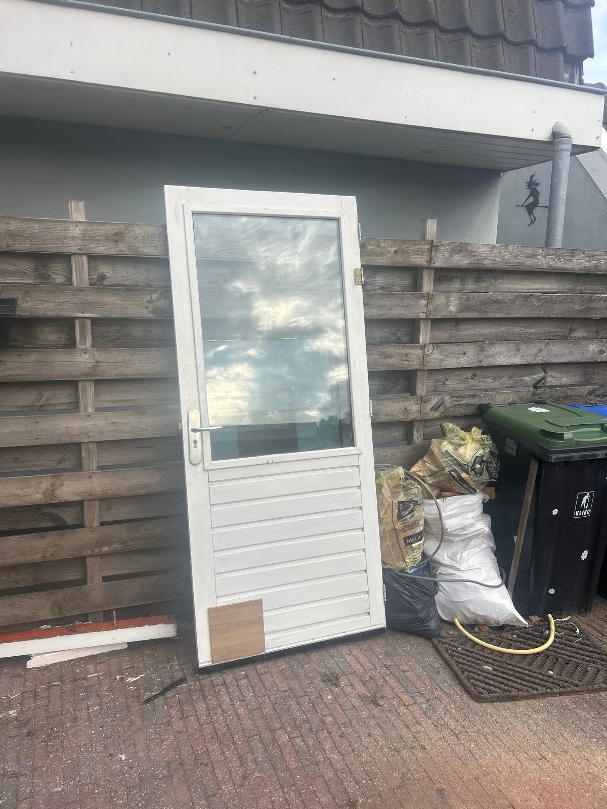 Gratis achterdeur met glas, Ophalen, Gebruikt, 80 tot 100 cm, 200 tot 215 cm