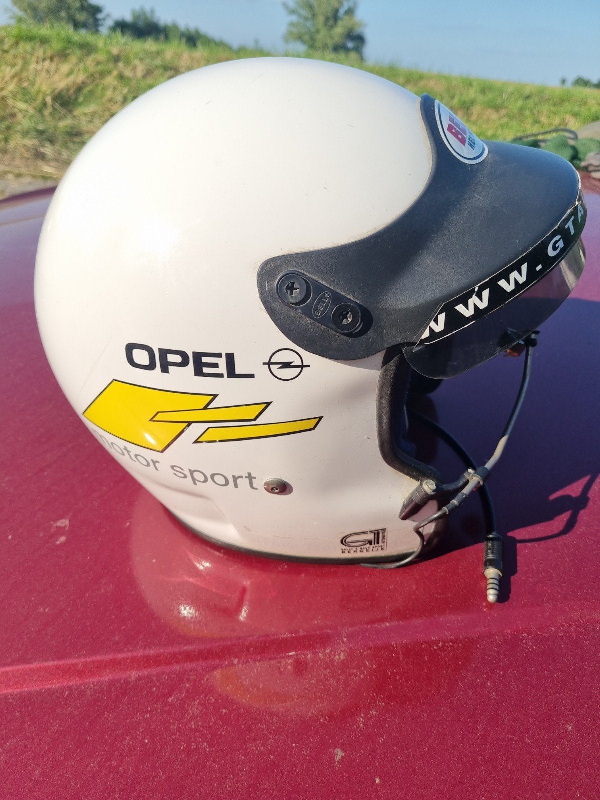 BELL RALLY HELM OPEL MOTORSPORT.  VINTAGE, Ophalen of Verzenden, Zo goed als nieuw
