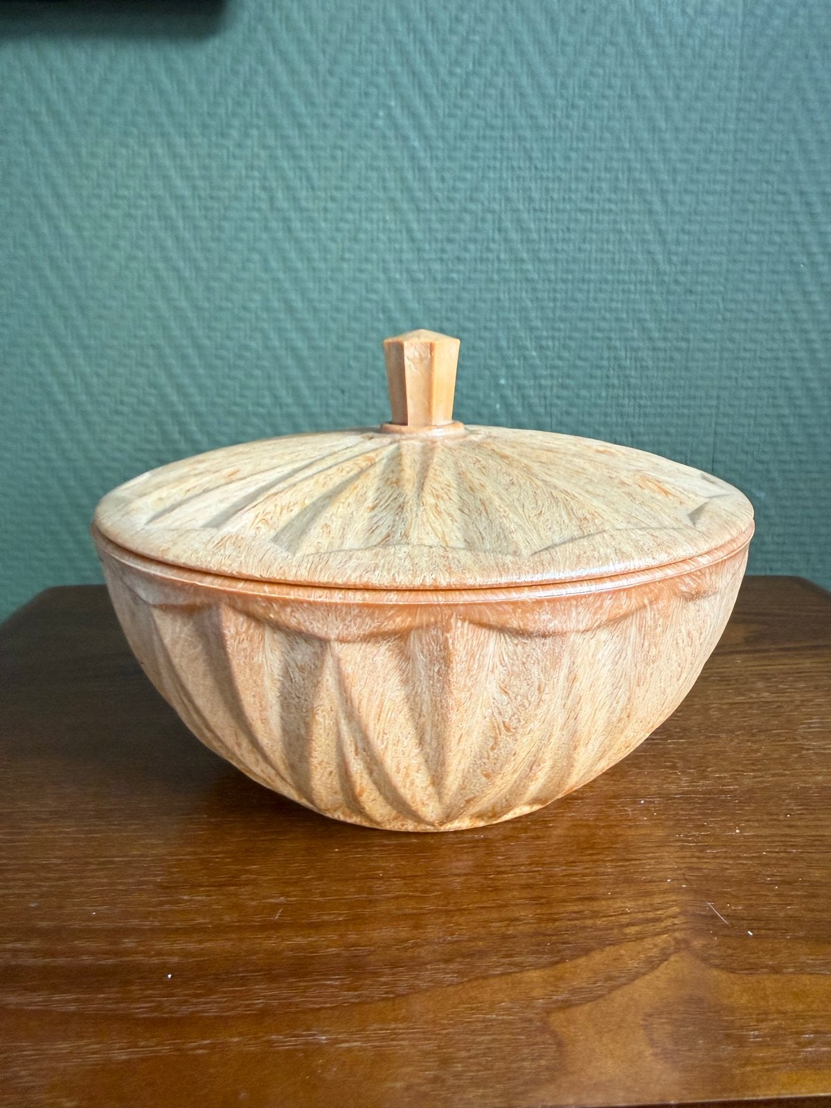 Vintage Koektrommel met Deksel - Houtlook Design, Ophalen of Verzenden