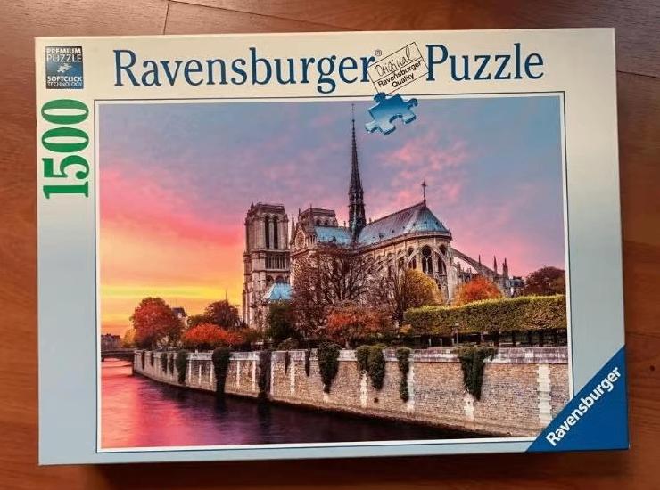 Legpuzzel Ravensburger; 1500 st; schilderachtige Notre Dame, Ophalen of Verzenden, 500 t/m 1500 stukjes, Zo goed als nieuw, Legpuzzel