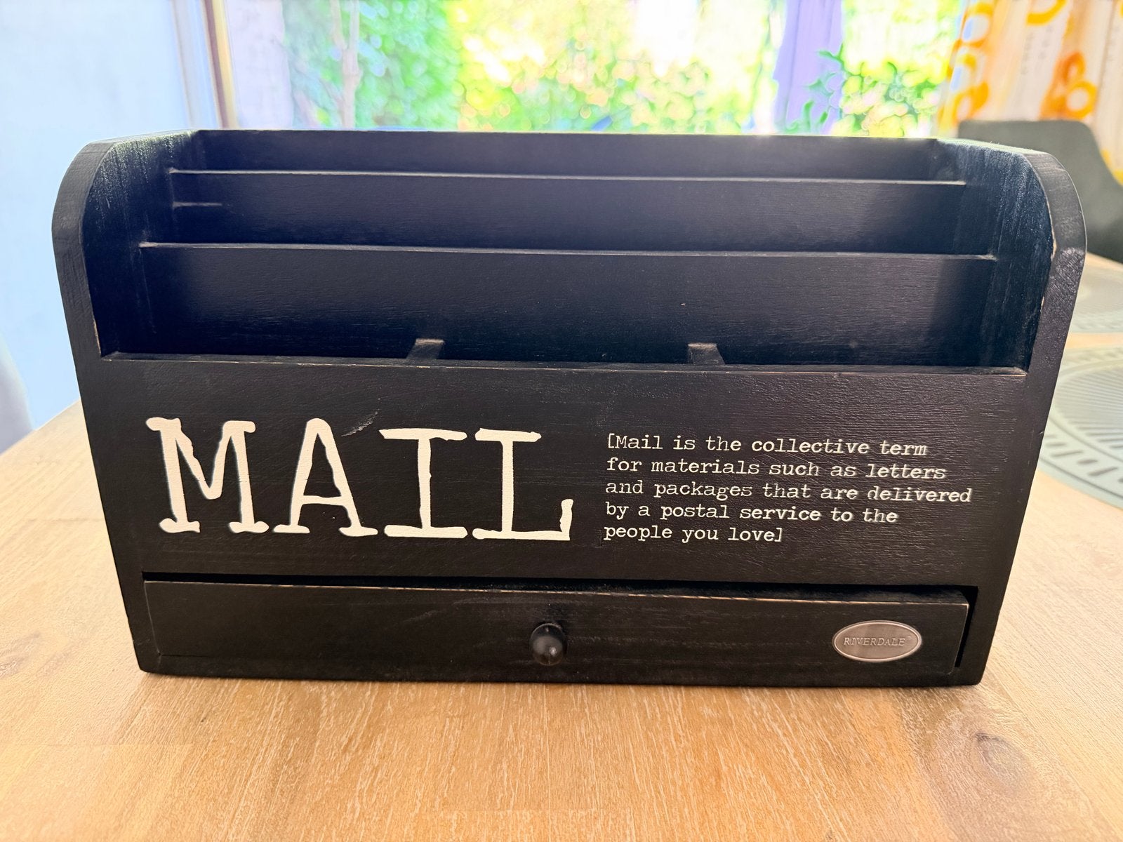 Riverdale Mail Organizer - Zwart Hout met Lade, Ophalen, Hout, Modern, Gebruikt