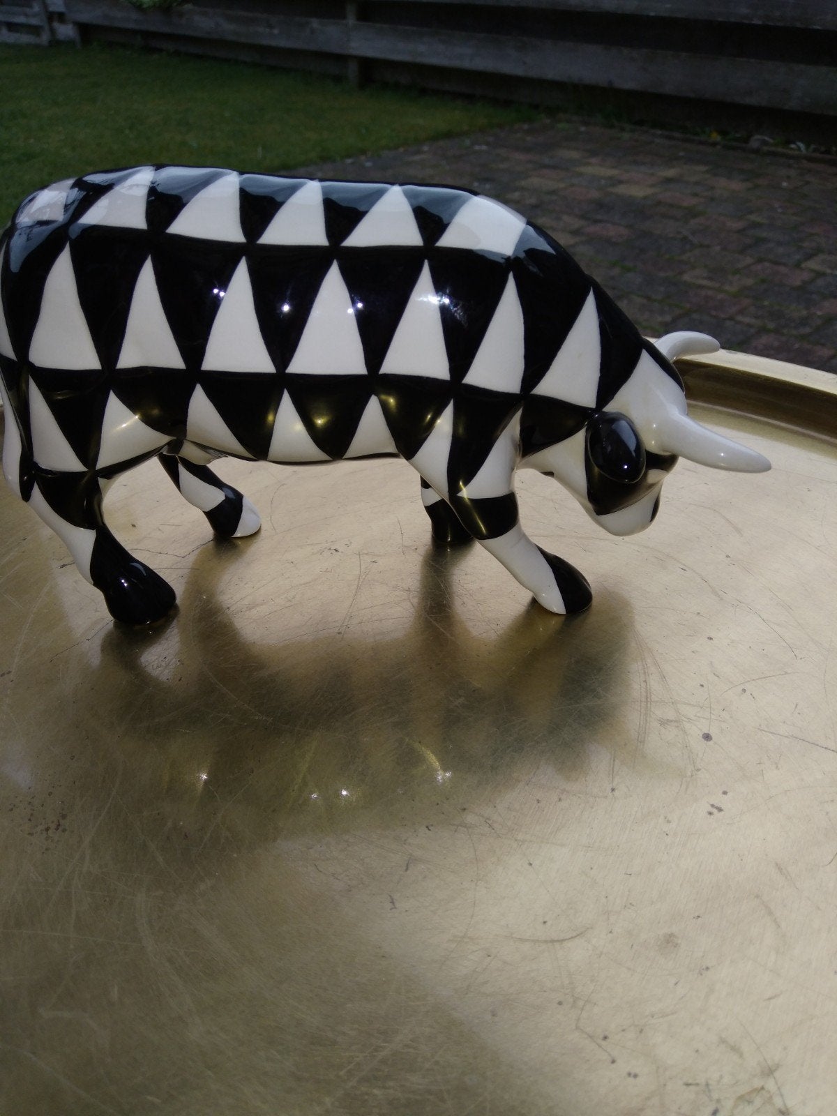 Cow Parade Koe "Plattan" MEDIUM, Ophalen of Verzenden, Zo goed als nieuw, Dier