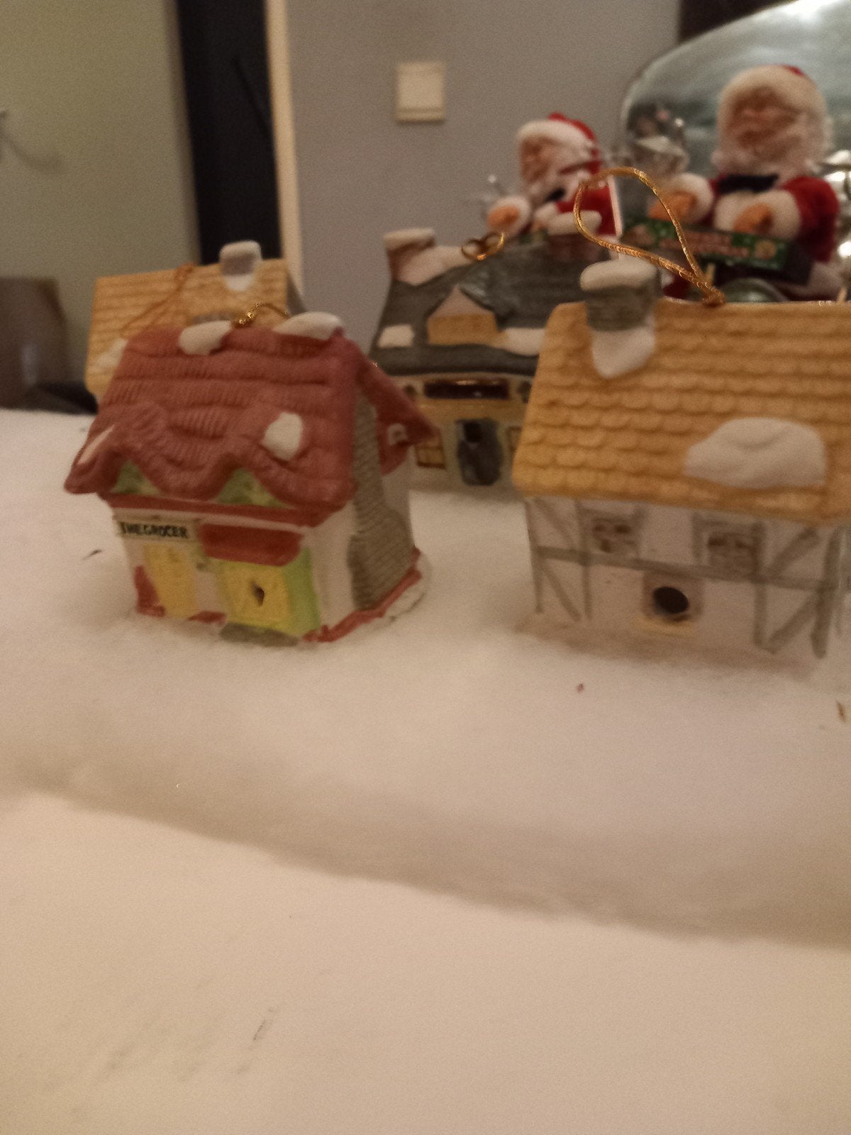 set van 4 kerst huisjes  met klepel, Ophalen of Verzenden