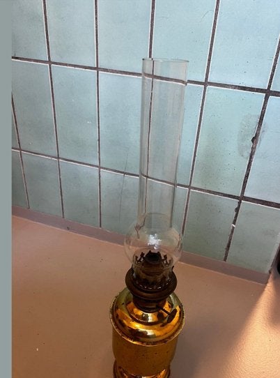 Antieke olielamp, Antiek en Kunst, Ophalen of Verzenden