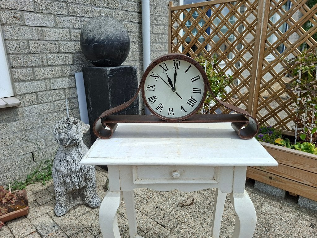 mooie zware bronskleurig gietijzeren staande klok, Huis en Inrichting, Ophalen of Verzenden, Zo goed als nieuw, Wandklok