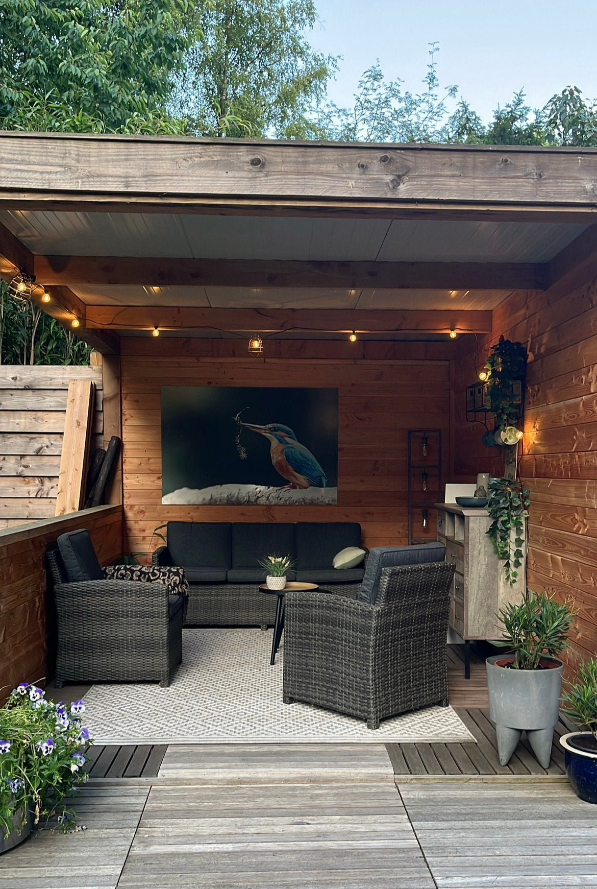 3 zits tuinbank en 2 fauteuils incl. kussens/tuinset, Ophalen, Zo goed als nieuw