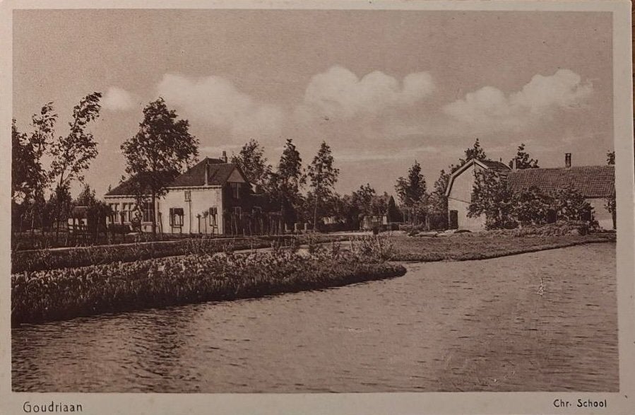 Goudriaan- Chr.School, Verzenden, 1920 tot 1940, Ongelopen, Zuid-Holland