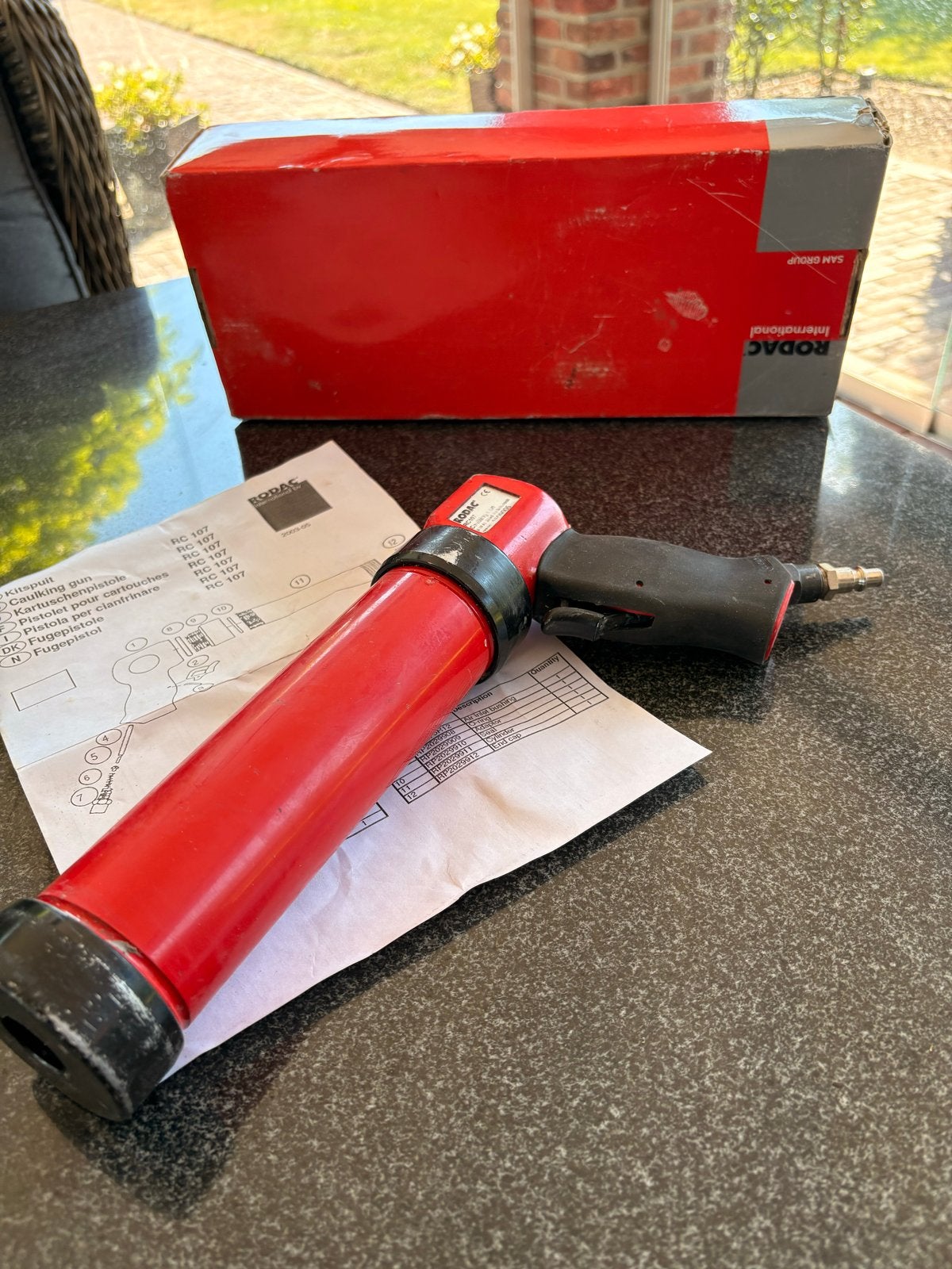 Rodac Kitspuit RC 107 - Professionele Caulking Gun, Ophalen of Verzenden, Gebruikt, Kitspuit, Overige merken