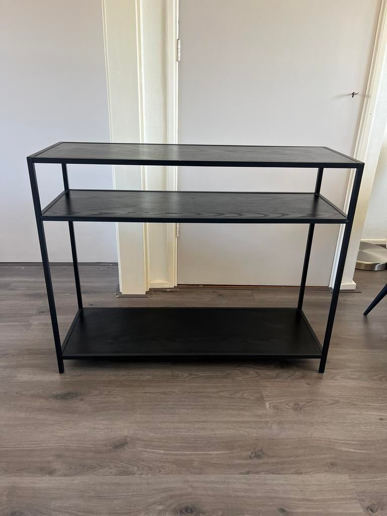 Open kast / side table zwart, Ophalen, Zo goed als nieuw, 25 tot 50 cm, Rechthoekig