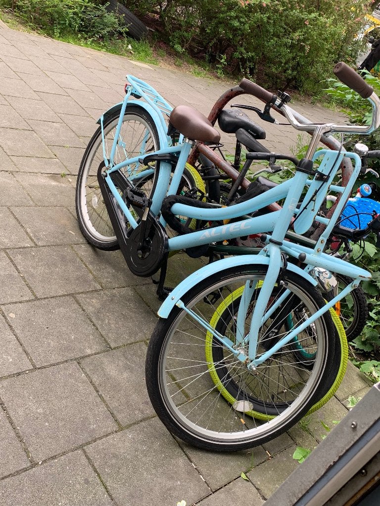 Lichtblauw omafiets, Altec, Gebruikt, Ophalen of Verzenden, Handrem
