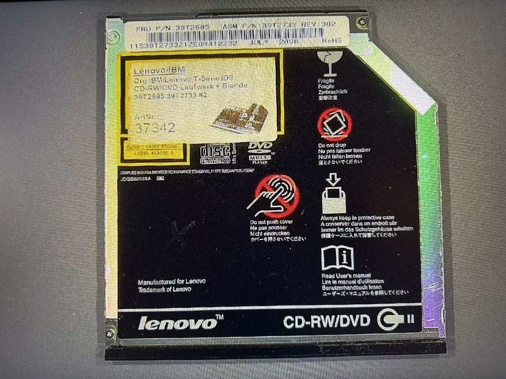 laptop CD-R/W, DVD speler voor Lenovo T serie laptops., Computers en Software, Intern, Gebruikt, Dvd, Ophalen of Verzenden