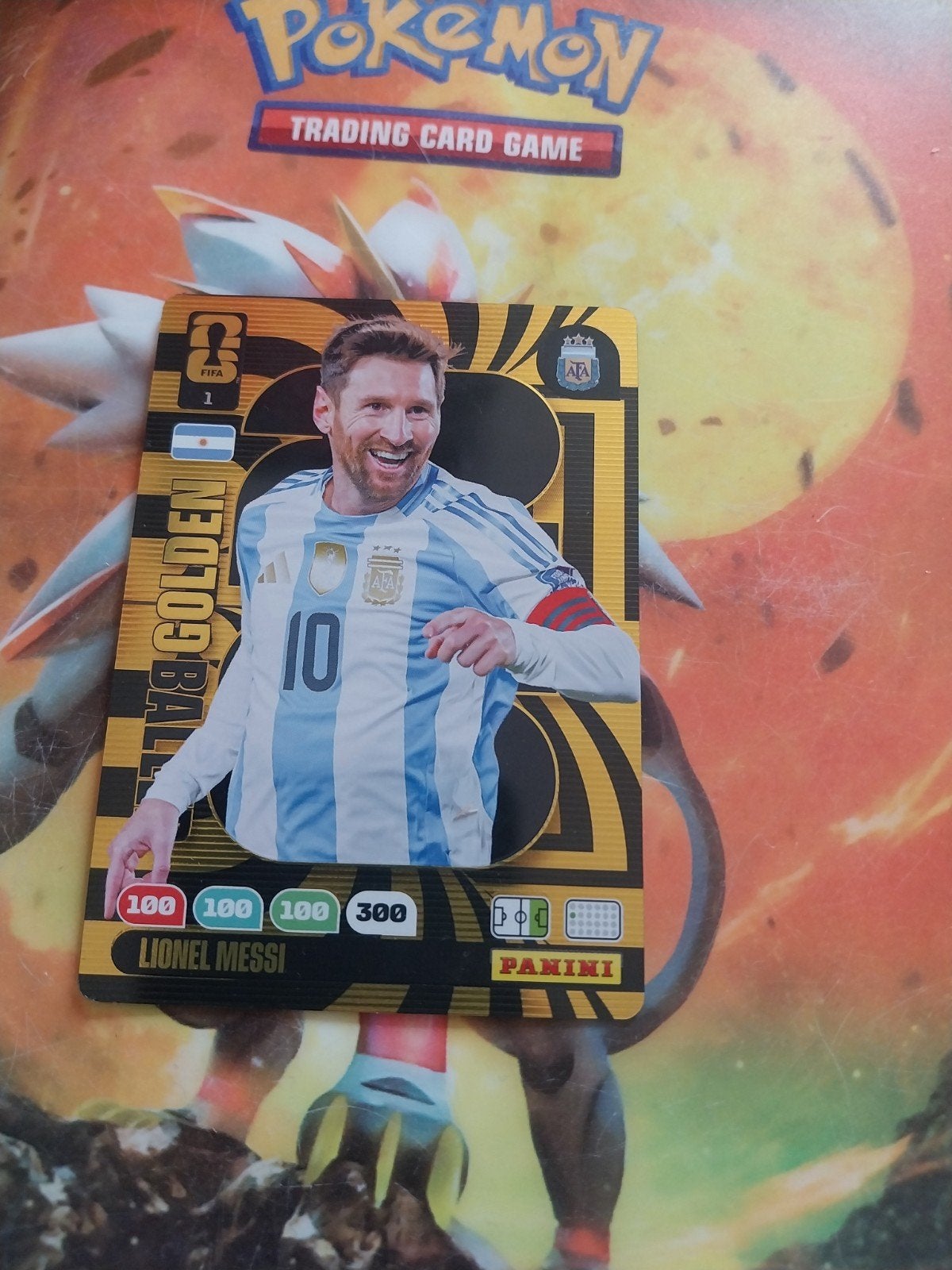 Lionel Messi Golden Ball Panini Adrenalyn XL FIFA WC 2022, Ophalen, Zo goed als nieuw, Buitenlandse clubs, Spelerskaart