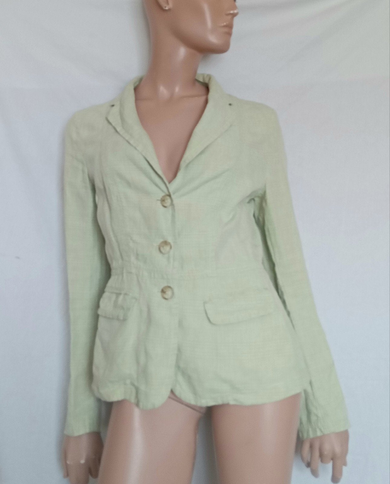 WEEKEND MAX MARA LINNEN Jasje , Maat 38, Kleding | Dames, Ophalen of Verzenden, Zo goed als nieuw, Maat 38/40 (M), Groen