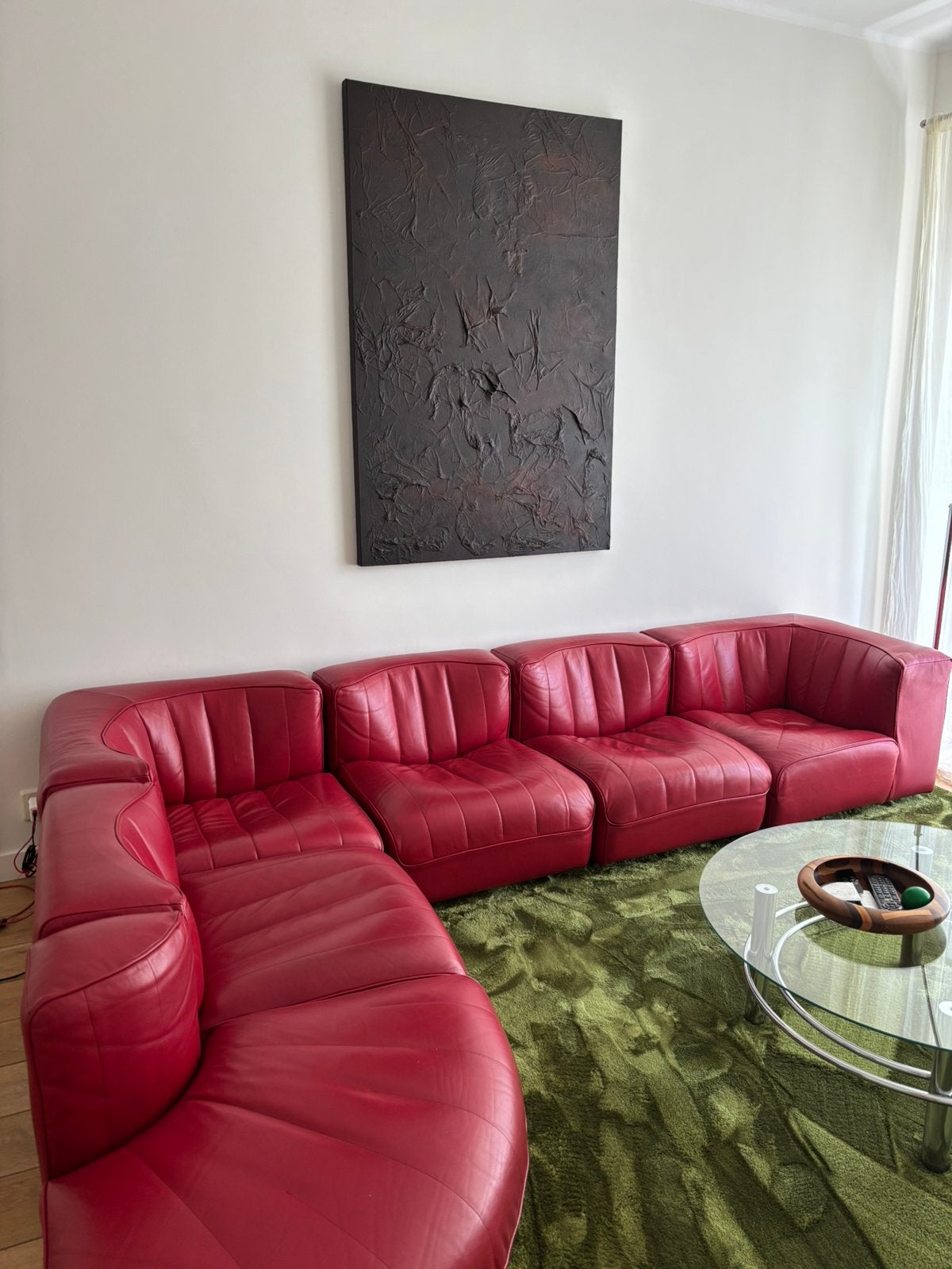 Leren bank modulair (Arflex 9000 by Tito Agnoli), Ophalen, Zo goed als nieuw, Vierpersoons of meer, Leer