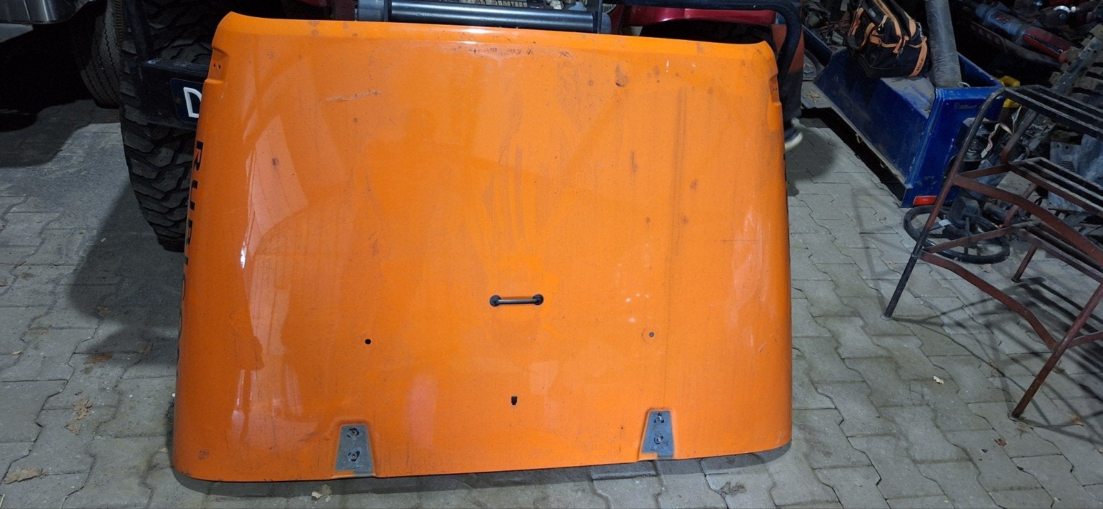 Jeep wrangler jk oranje motorkap, Ophalen, Jeep, Motorkap
