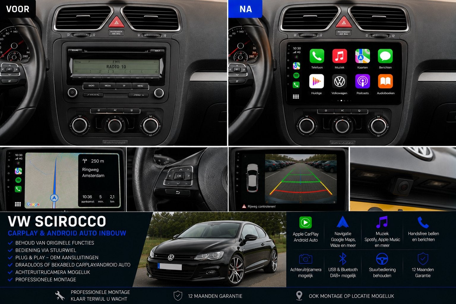 Volkswagen Scirocco CarPlay & Android Auto Inbouw, Ophalen, Nieuw