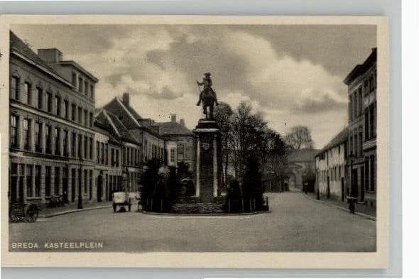 Breda Kasteelplein  st 1942, Verzamelen, Ophalen of Verzenden, 1940 tot 1960, Gelopen, Noord-Brabant